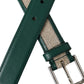 Green Beige Leather Weaved Metal Buckle Belt