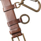 Brown Calf Leather Gold Metal Buckle Belt Men