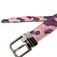 Multicolor Jacquard Leather Metal Buckle Belt