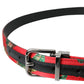 Red Leather Jacquard Silver Metal Buckle Belt