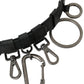 Black Calf Leather Silver Metal Buckle Belt