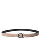 Beige Suede Leather Silver Buckle Belt Men