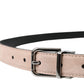 Beige Suede Leather Silver Buckle Belt Men