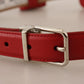 Red Airpods Case Coin Purse Silver Buckle Belt