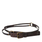 Dark Brown Leather Gold Metal Buckle Women Belt