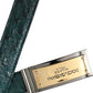 Green Leather Gold Logo Engraved Buckle Belt