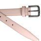 Light Pink Leather Silver Metal Buckle Belt