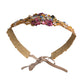 Multicolor Embellished Floral Crystal Wide Waist Belt