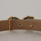 Pink Jaquard DG Logo Gold Metal Buckle Belt