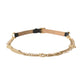 Black Leather Gold Chain Crystal Waist Women Belt