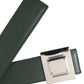 Green Calf Leather Square Metal Buckle Belt