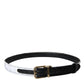 Black White Patchwork Gold Metal Buckle Belt