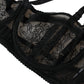 Black Floral Lace Nylon Balconcino Bra Underwear