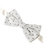 White Black Polka Dot Polyester Bow Tie Men