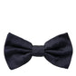 Dark Blue Silk Adjustable Neck Men Bow Tie