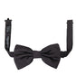 Black Silk Adjustable Neck Men Bow Tie