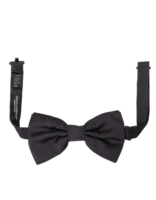 Black Silk Adjustable Neck Men Bow Tie