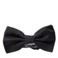 Black Silk Adjustable Neck Men Bow Tie