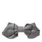 Gray Silk Adjustable Neck Men Bow Tie