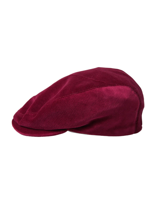 Maroon Velvet Cotton Newsboy Hat Men