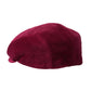 Maroon Velvet Cotton Newsboy Hat Men