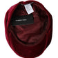 Maroon Velvet Cotton Newsboy Hat Men