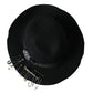 Black Embellished Fedora Wide Brim Hat Men