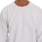 Elegant White Crewneck Cotton Sweater