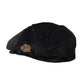 Black Corduroy Crown Newsboy Hat Men