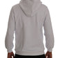 Elegant White Cotton Hooded Sweater