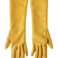 Gold Lurex Fantasia Mid Arm Length Gloves