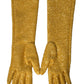 Gold Lurex Fantasia Mid Arm Length Gloves