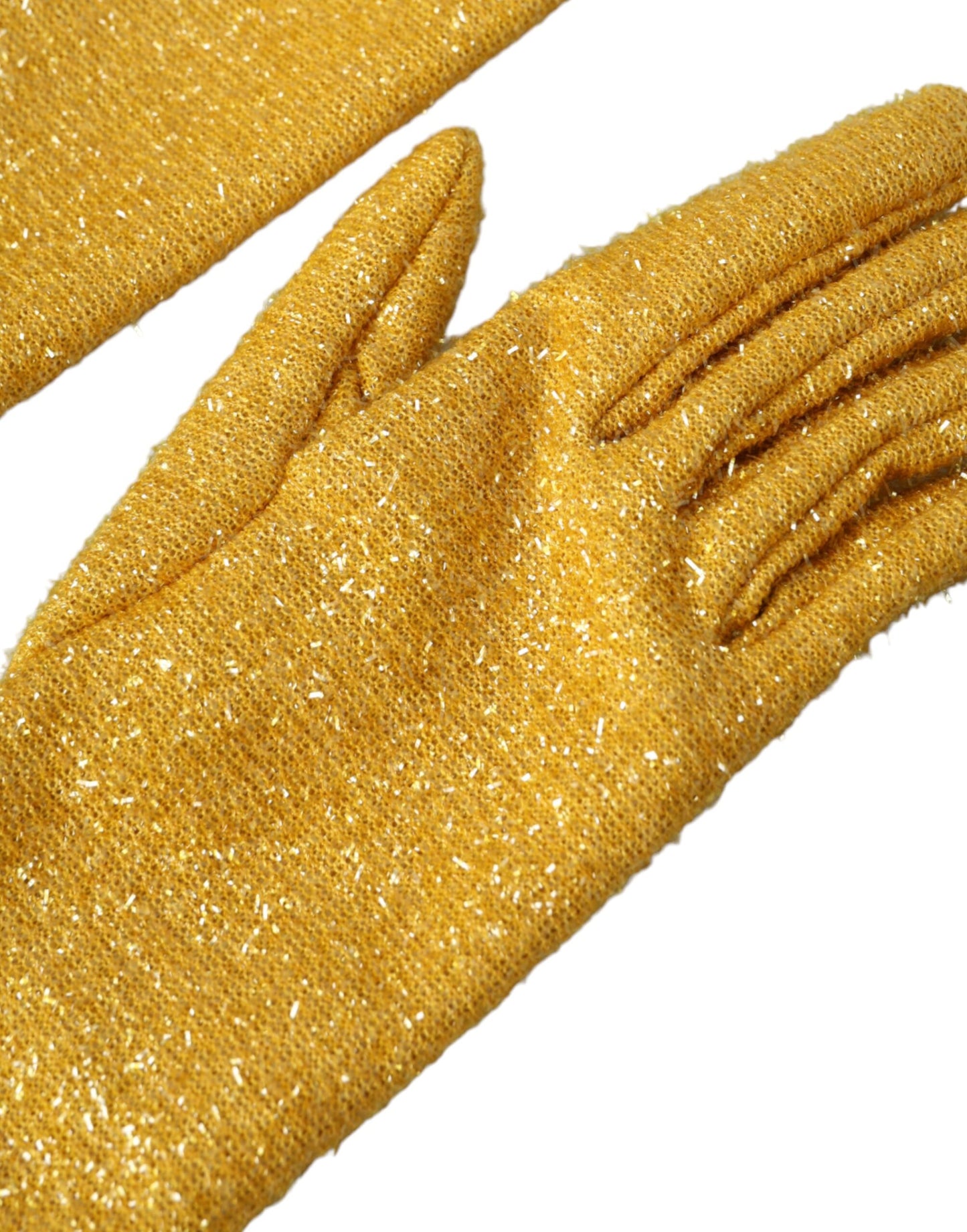 Gold Lurex Fantasia Mid Arm Length Gloves