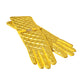 Gold Leather Quilted Mid Arm Length Gloves