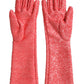 Pink Lurex Fantasia Mid Arm Length Gloves