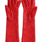 Red Lurex Fantasia Mid Arm Length Gloves