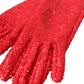 Red Lurex Fantasia Mid Arm Length Gloves