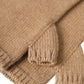 Brown Cashmere Knitted Finger Less Gloves