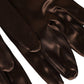 Brown Acetate Satin Elbow Length Gloves