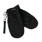 Black Quilted Nylon Wrist Length Mitten Gloves