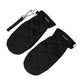 Black Quilted Nylon Wrist Length Mitten Gloves