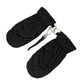 Black Quilted Nylon Wrist Length Mitten Gloves