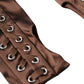 Brown Acetate Lace Up Fingerless Gloves