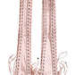 Pink Acetate Lace Up Fingerless Gloves