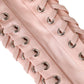 Pink Acetate Lace Up Fingerless Gloves