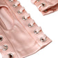 Pink Acetate Lace Up Fingerless Gloves