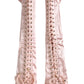 Pink Acetate Lace Up Fingerless Gloves