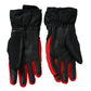 Black Red Nylon Wrist Length Gloves