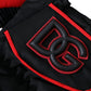 Black Red Nylon Wrist Length Gloves