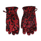 Red Leopard Logo Wrist Length Gloves